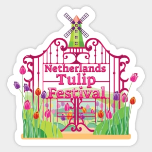 Tulip Festival Windmill Gates Sticker